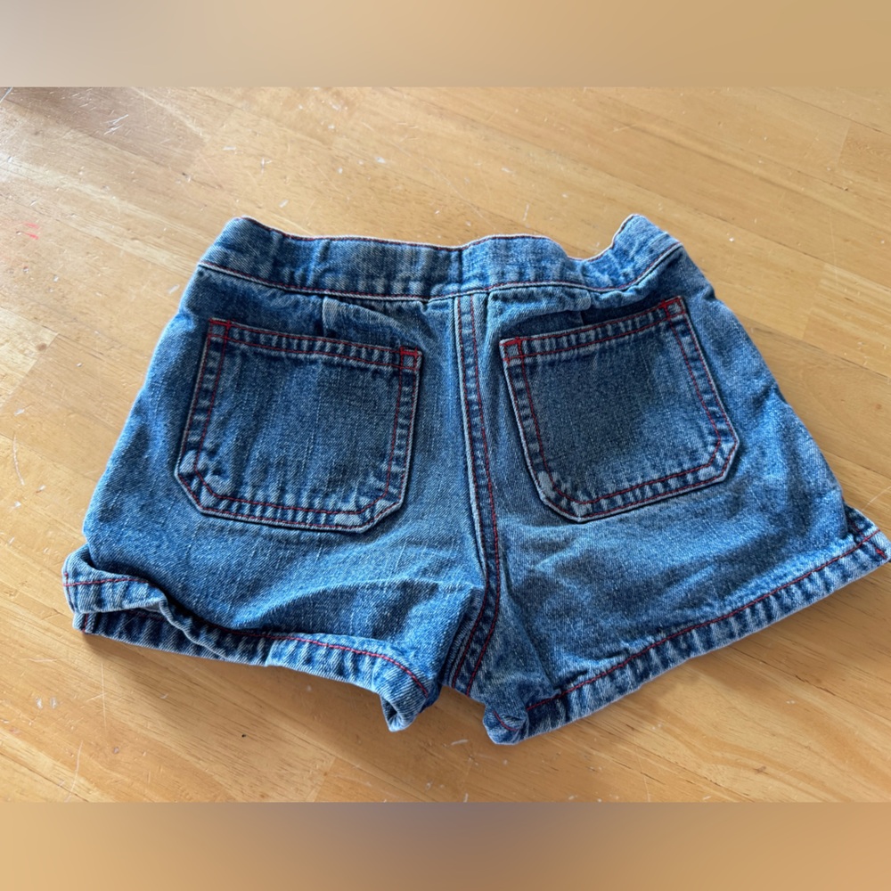 Stylish Denim Shorts with Red Stitching